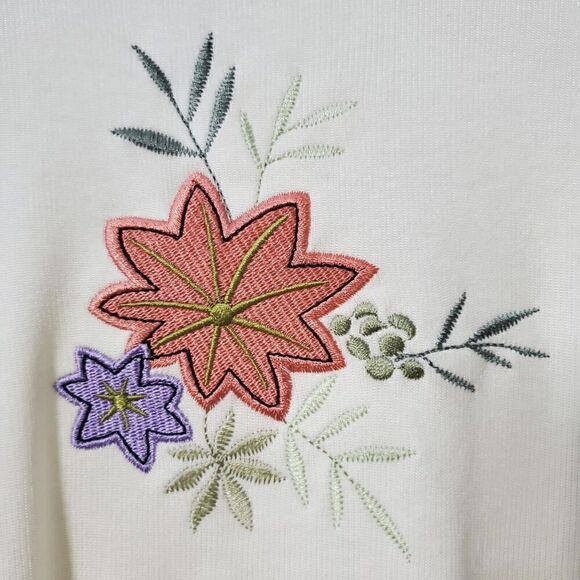 VTG CLIO II 90's Embroidered Floral Top Size 3X Plus Womens Deadstock NWT - Picture 3 of 10